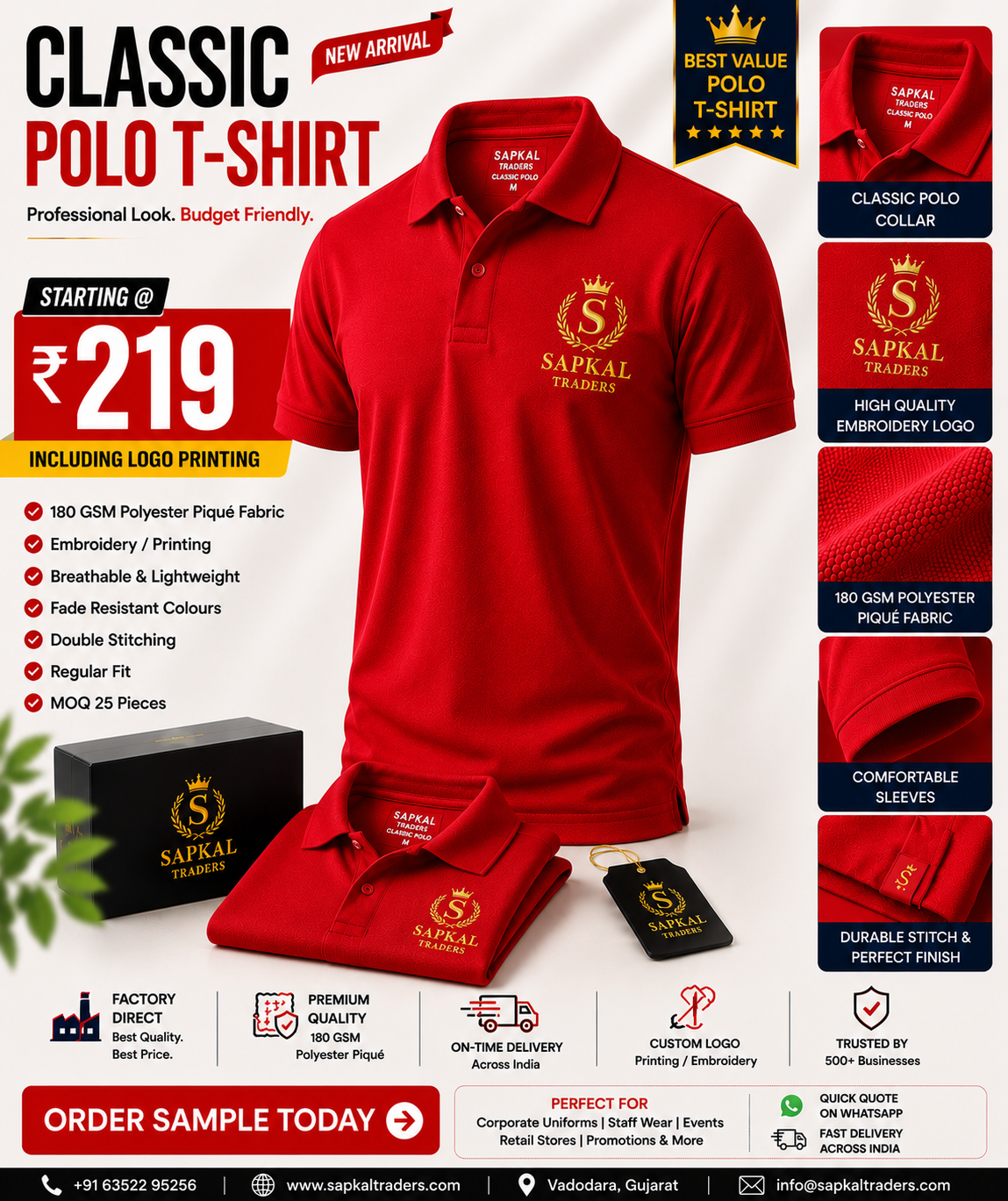 Premium Custom Logo Printed polo T-Shirt | Starting at ₹219