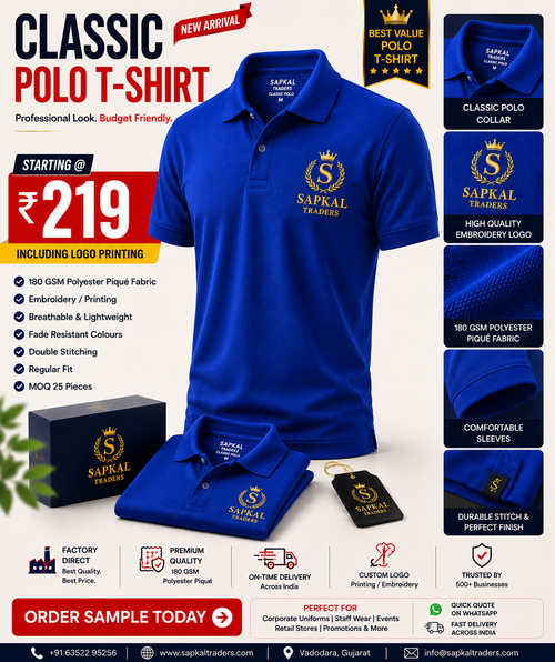 Premium Custom Logo Printed polo T-Shirt | Starting at ₹219