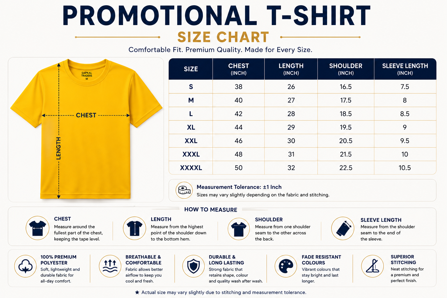 Promotional Round Neck T-Shirt | Custom Logo Printing | Bulk Orders