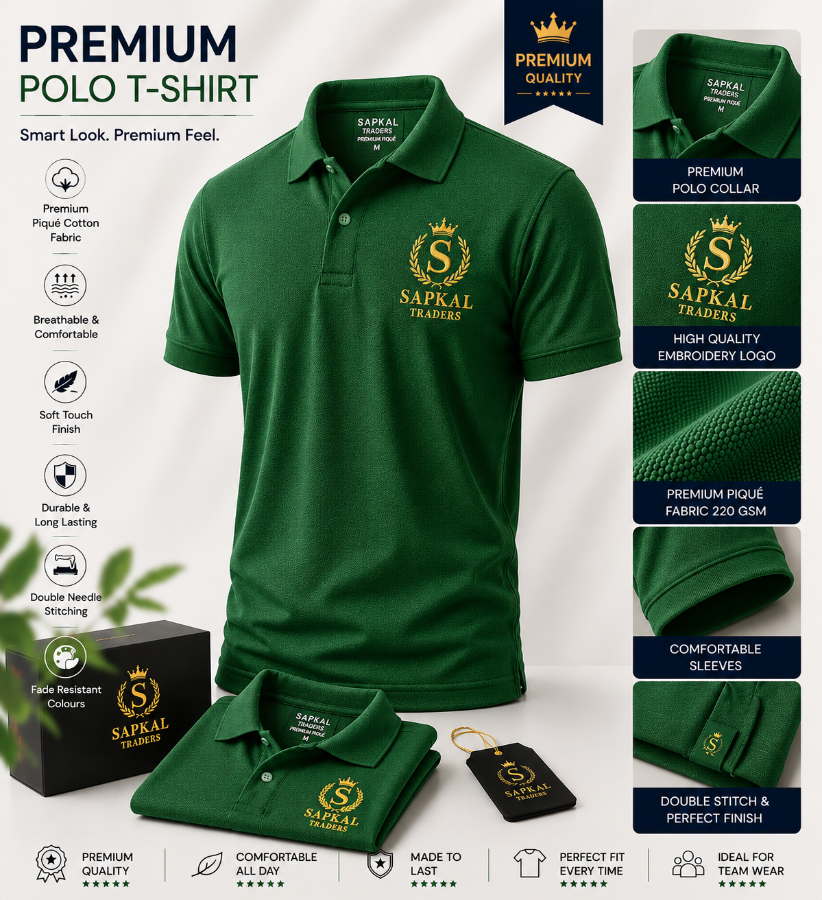 Premium Round Neck T-Shirt | Custom Logo Printing